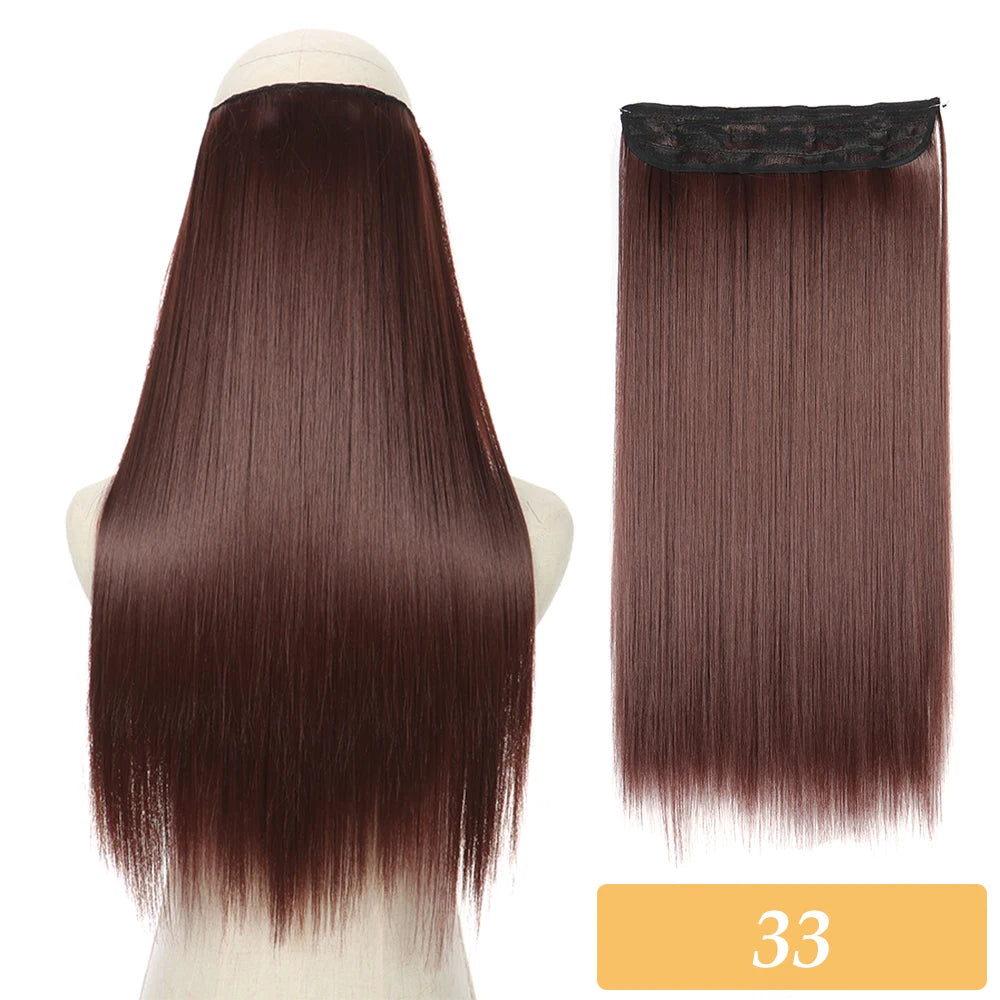 16" 22" Hair Extensions and Accessories Wigs No Clip in Color Mixing Blonde Black Gray Synthetic Natural False Artificial Hair Style Piece For Women Wig