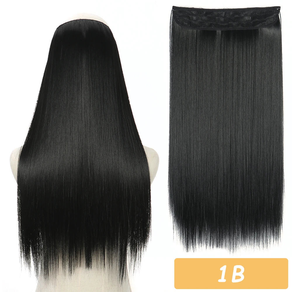 16" 22" Hair Extensions and Accessories Wigs No Clip in Color Mixing Blonde Black Gray Synthetic Natural False Artificial Hair Style Piece For Women Wig