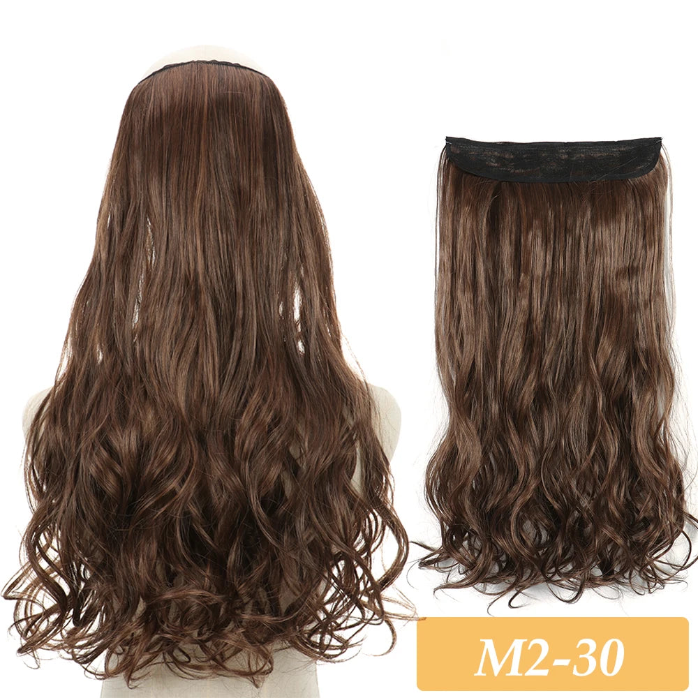 16" 22" Hair Extensions and Accessories Wigs No Clip in Color Mixing Blonde Black Gray Synthetic Natural False Artificial Hair Style Piece For Women Wig