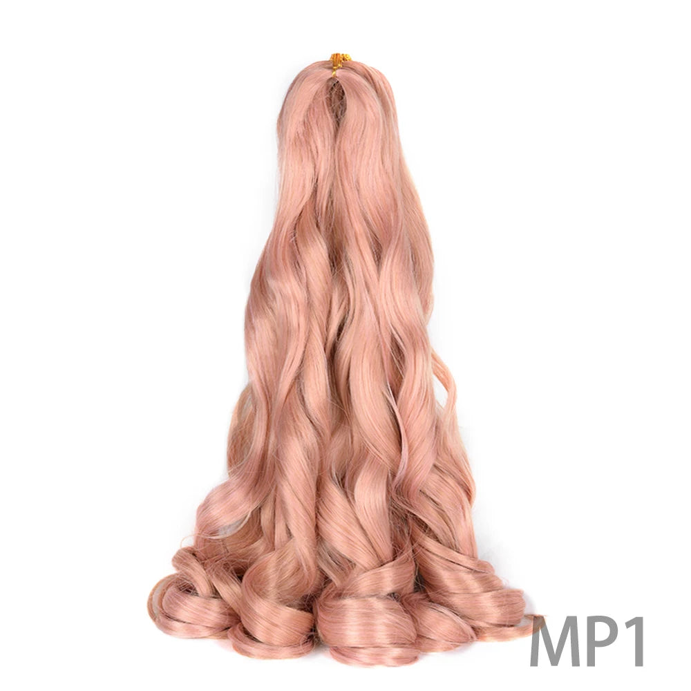 French Curly Braiding Hair Wigs Pre Stretched Bouncy Braiding Wig Hair Easy Braid Curl Braids, Lightweight Synthetic Wavy Hair Accessories and Extensions for Women