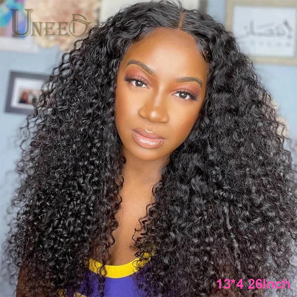 Mongolian Kinky Curly Wig Human Hair 13x4 Curly Lace Front Human Hair Wigs Hair Kinky Curly Lace Closure Wig For Women 180 Density