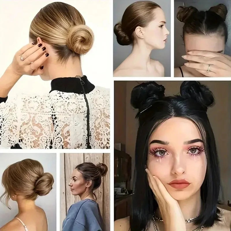 WIGSIN Synthetic Messy Dount Hair Wigs Buns Updo Chignon With Elastic Hair Extension and Accessories for Women Daily Lazy Wigs Hair Accessories