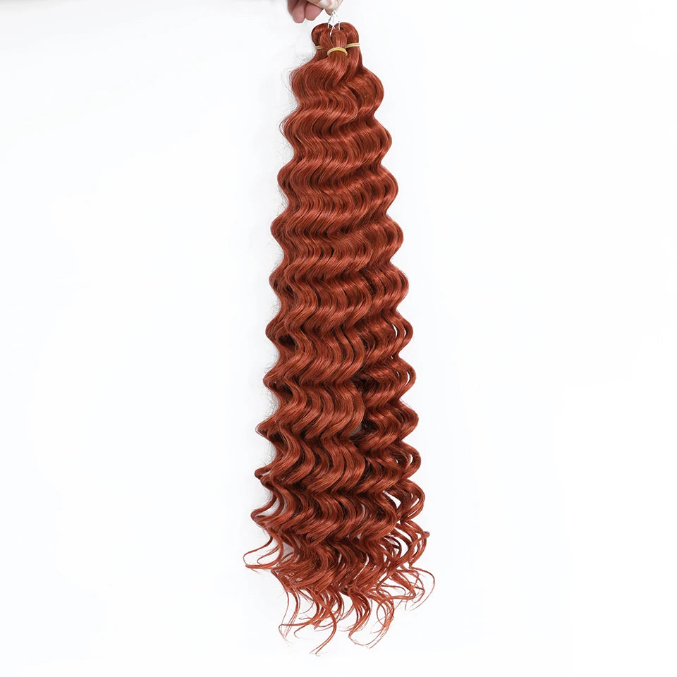 Wig Deep Wave Twist Braiding Hair Extensions and Accessories For Women High Quality Synthetic Crochet Braids Hair 24 Inch Wigs Ombre Bug Brown Afro Curls