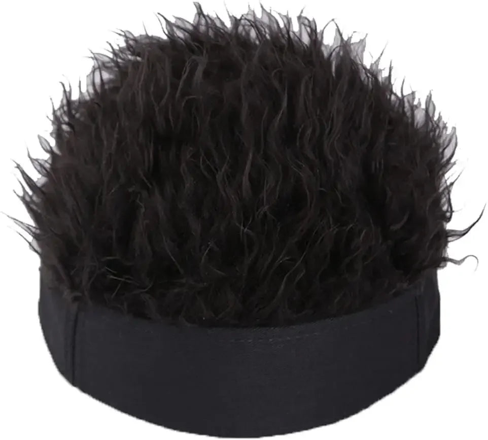 Wig Hats for Men Knitted Spiked Hair Wigs Hip Hop Hat Novelty Hair Visor Cap Adjustable Unisex Cycling Bicycle Cap Fake Hair Wig