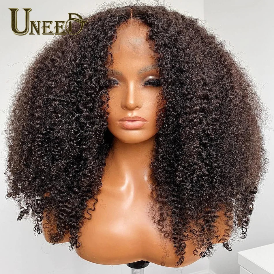 Mongolian Kinky Curly Wig Human Hair 13x4 Curly Lace Front Human Hair Wigs Hair Kinky Curly Lace Closure Wig For Women 180 Density