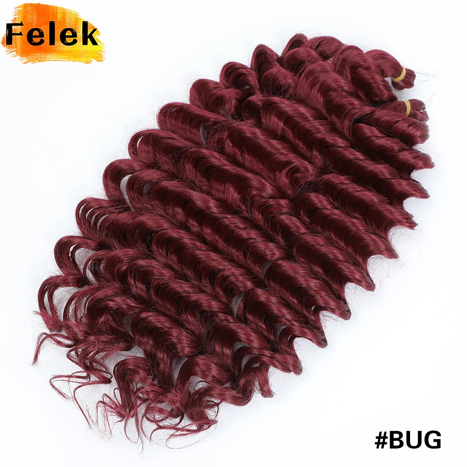 Wig Deep Wave Twist Braiding Hair Extensions and Accessories For Women High Quality Synthetic Crochet Braids Hair 24 Inch Wigs Ombre Bug Brown Afro Curls