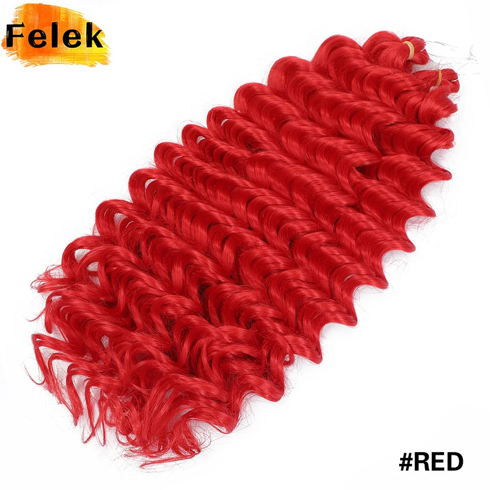 Wig Deep Wave Twist Braiding Hair Extensions and Accessories For Women High Quality Synthetic Crochet Braids Hair 24 Inch Wigs Ombre Bug Brown Afro Curls