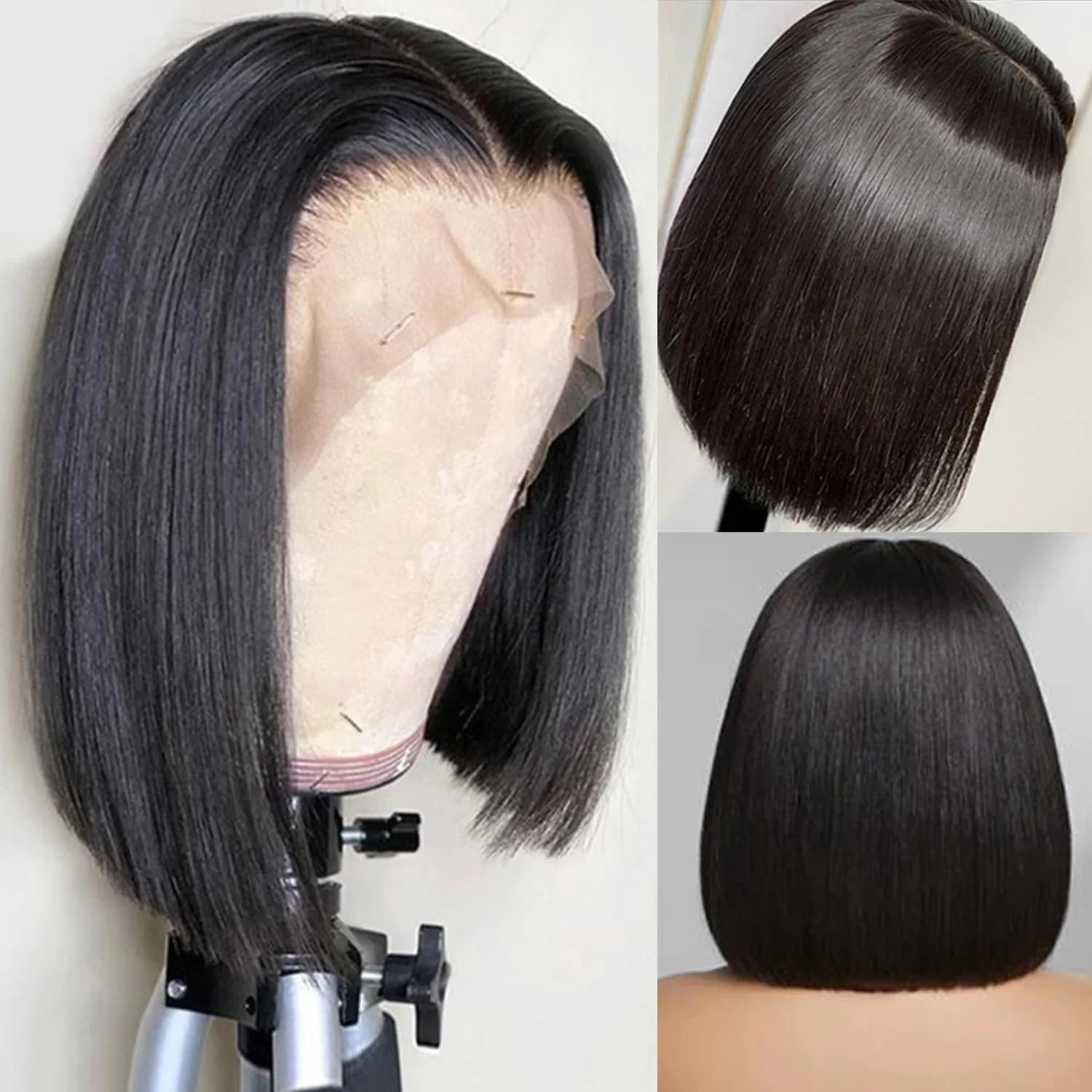 200% Density 13x4 Short Wig Bob Straight Brazilian Remy Hair Wigs HD Transparent Lace Full Lace Frontal Hair Style 4x4 5x5 Closure Wig 2x6 Lace