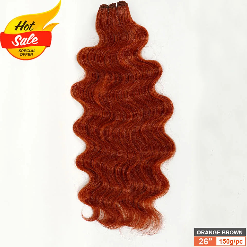 30Inches 200Grams Wig Magicae Rainbow Brown Brazilian Body Wave Bundles Colored Blond 27/613 Natural High Temperature Synthetic Hair Style Wigs