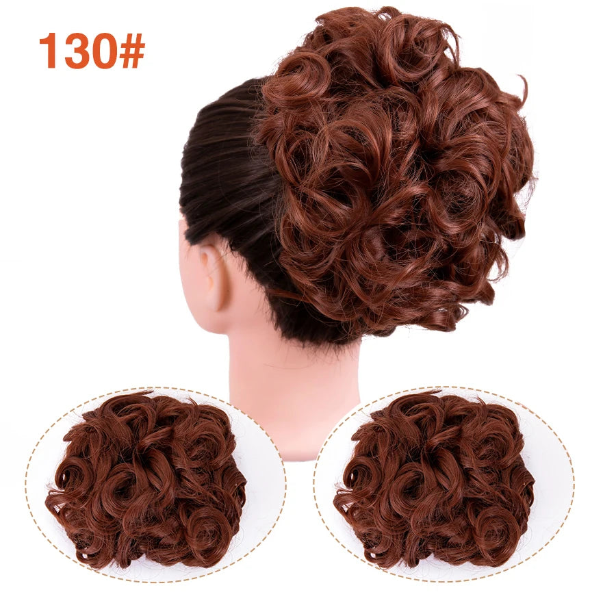 Leeons Syntheic Chignon Hair Wigs piece Curly Bun Hair Extensions and Accessories Scrunchie Updo Hair Pieces Combs In Messy Bun Hair Piece For Women Wig
