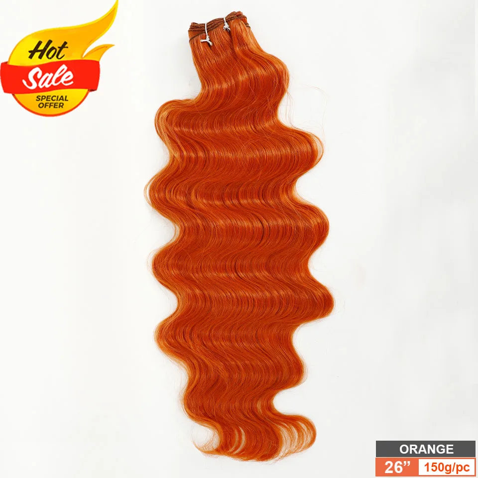 30Inches 200Grams Wig Magicae Rainbow Brown Brazilian Body Wave Bundles Colored Blond 27/613 Natural High Temperature Synthetic Hair Style Wigs