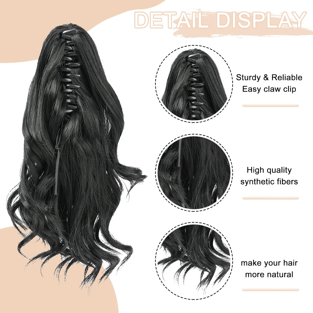 Short Ponytail Hair Extension and Accessories Wigs Synthetic Claw Curly Wavy Clip in Hairpiece Ponytail Hair Extension Short Pony Tail Synthetic Wig for Women