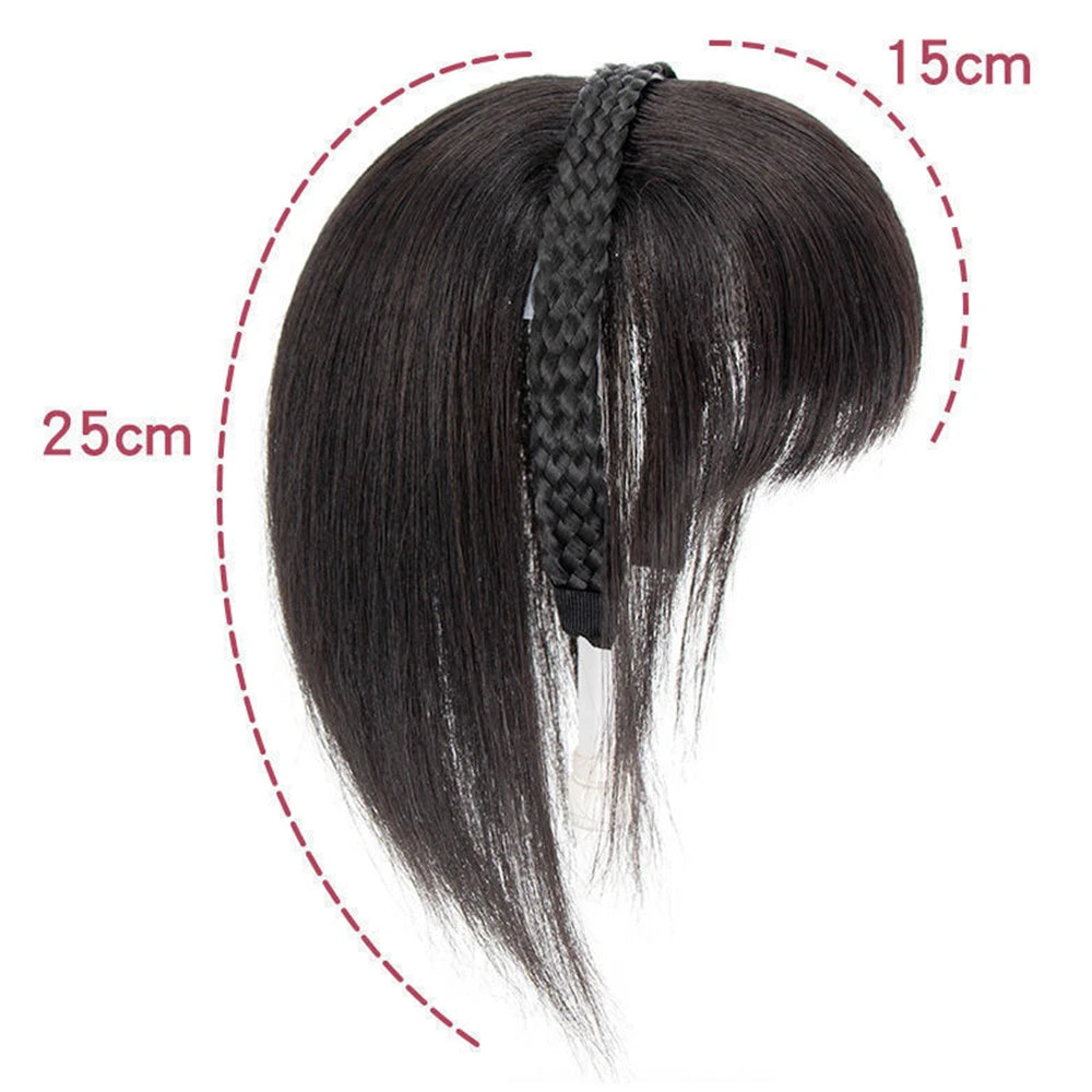 Wig Bangs Headband Synthetic Bangs Hair Extension and Accessories Fake Fringe Natural Hair Clip on Hairpieces for Women Invisible Natural Hair Wigs Clip