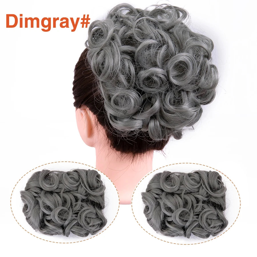 Leeons Syntheic Chignon Hair Wigs piece Curly Bun Hair Extensions and Accessories Scrunchie Updo Hair Pieces Combs In Messy Bun Hair Piece For Women Wig