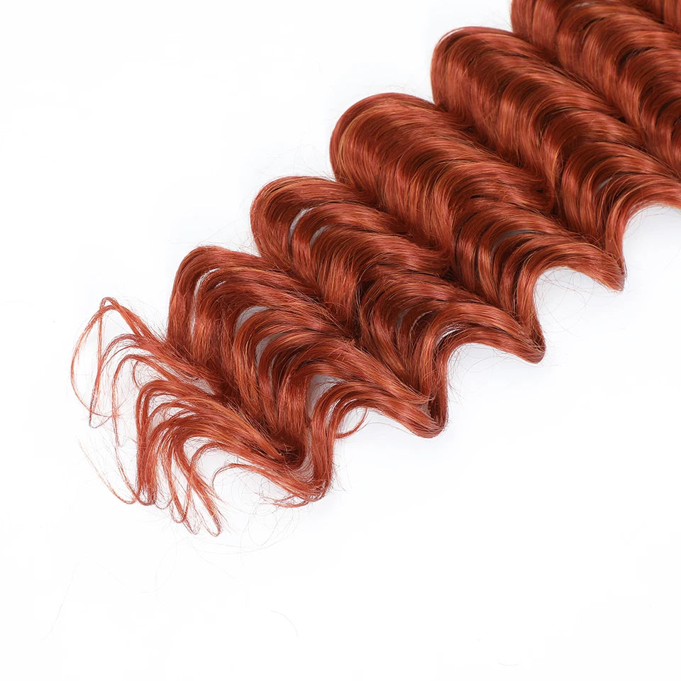 Wig Deep Wave Twist Braiding Hair Extensions and Accessories For Women High Quality Synthetic Crochet Braids Hair 24 Inch Wigs Ombre Bug Brown Afro Curls