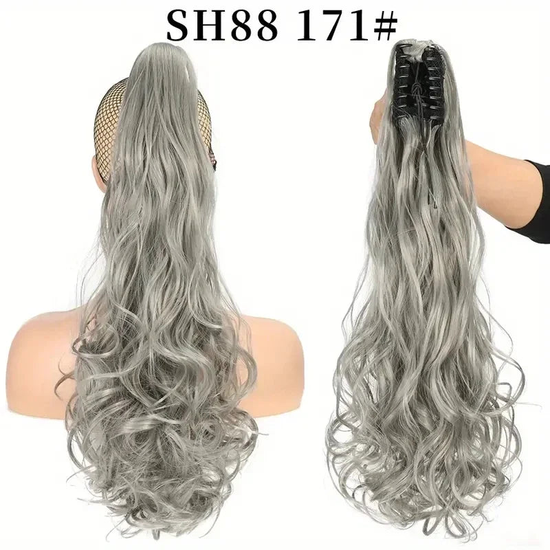 Wig female curly Hair Wigs big wavy ponytail with grab clip, Hair Accessories and Extension