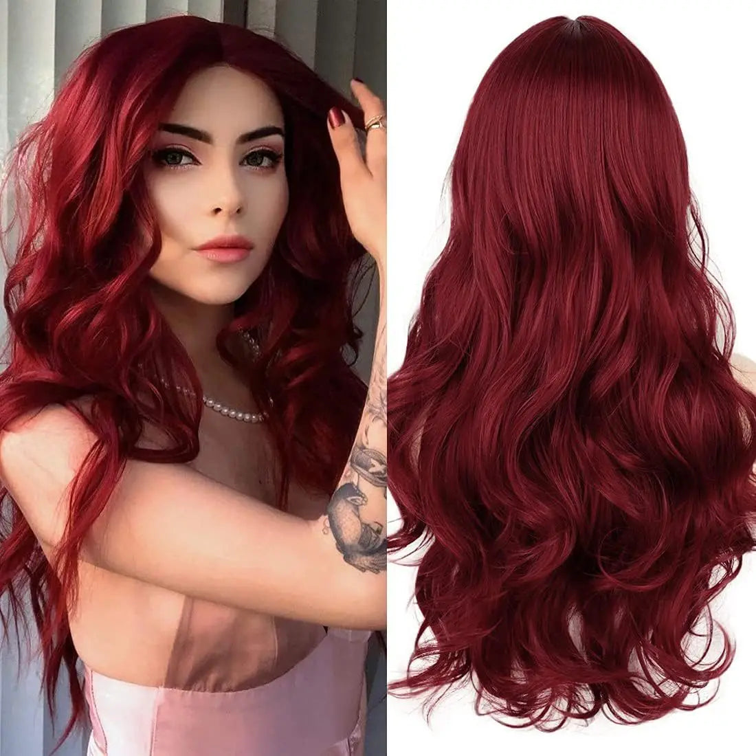 Gray long curly hair style synthetic wig with big waves, Halloween cosplay wigs, daily wig, high-temperature hair fiber wig set