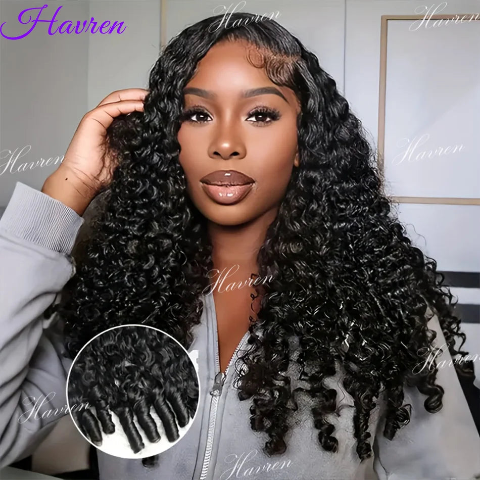 Deep Wave Burmese Curly Wigs Human Hair Style Lace Frontal Wigs for Women 13x4 13x6 Curly HD Lace Front PrePlucked Wigs with Spiral End