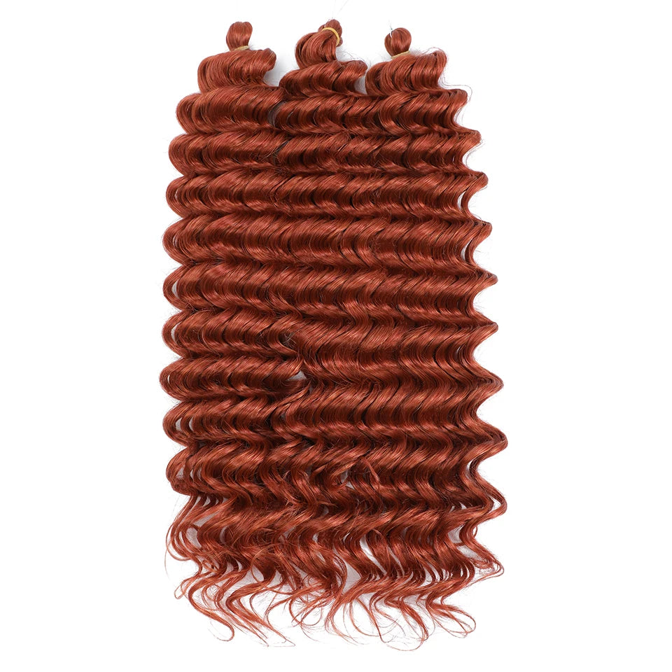 Wig Deep Wave Twist Braiding Hair Extensions and Accessories For Women High Quality Synthetic Crochet Braids Hair 24 Inch Wigs Ombre Bug Brown Afro Curls