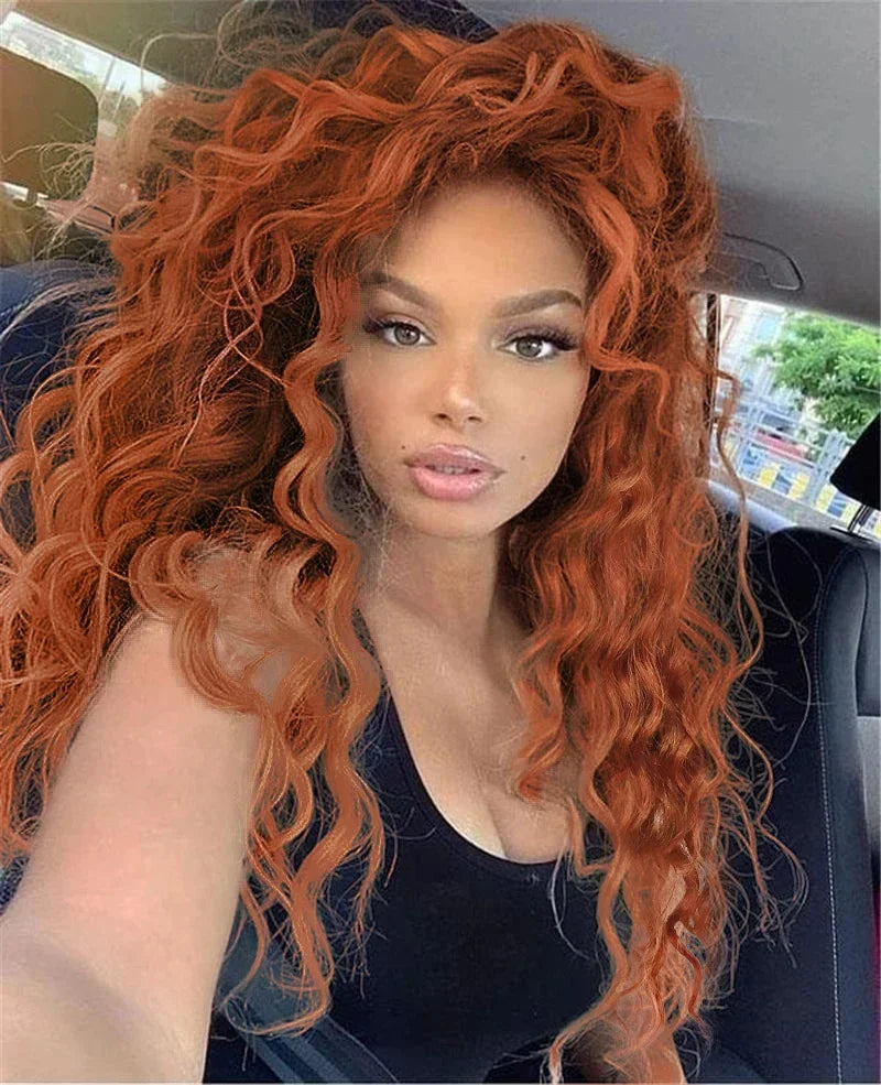 Womens Wig Long Synthetic Hair Ombre Blonde Curly Hair Wigs Female Natural Wavy Drag Queen Regular Wig 80s Gradient Hair Style Wigs for Student