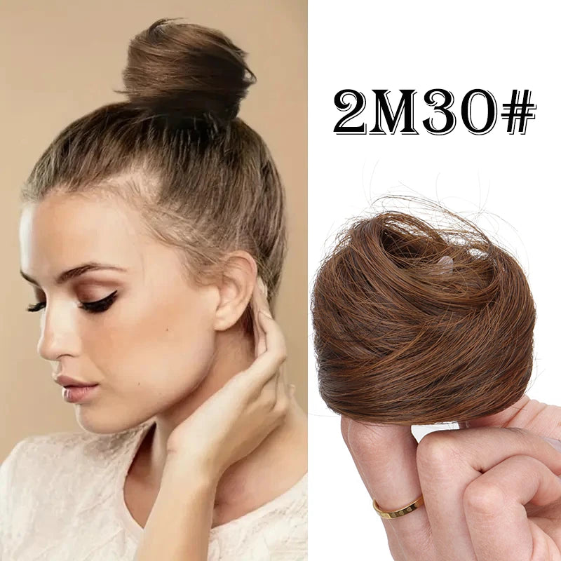 WIGSIN Synthetic Messy Dount Hair Wigs Buns Updo Chignon With Elastic Hair Extension and Accessories for Women Daily Lazy Wigs Hair Accessories