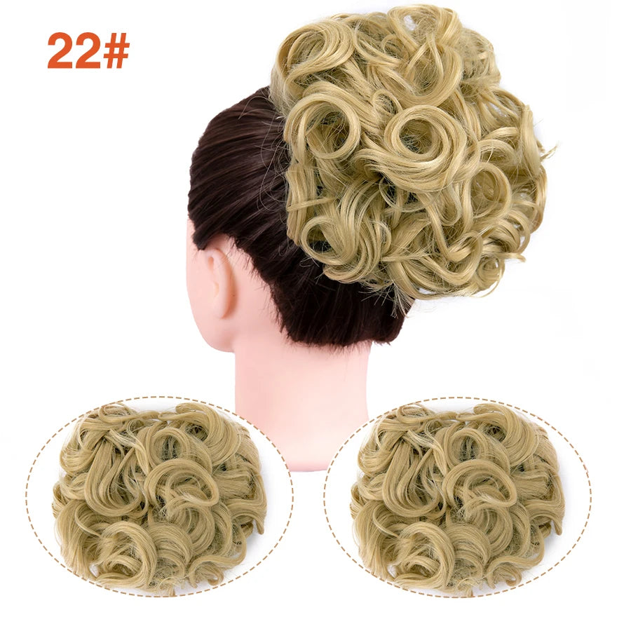 Leeons Syntheic Chignon Hair Wigs piece Curly Bun Hair Extensions and Accessories Scrunchie Updo Hair Pieces Combs In Messy Bun Hair Piece For Women Wig