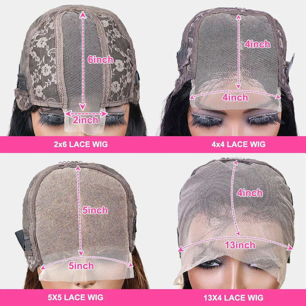 200% Density 13x4 Short Wig Bob Straight Brazilian Remy Hair Wigs HD Transparent Lace Full Lace Frontal Hair Style 4x4 5x5 Closure Wig 2x6 Lace