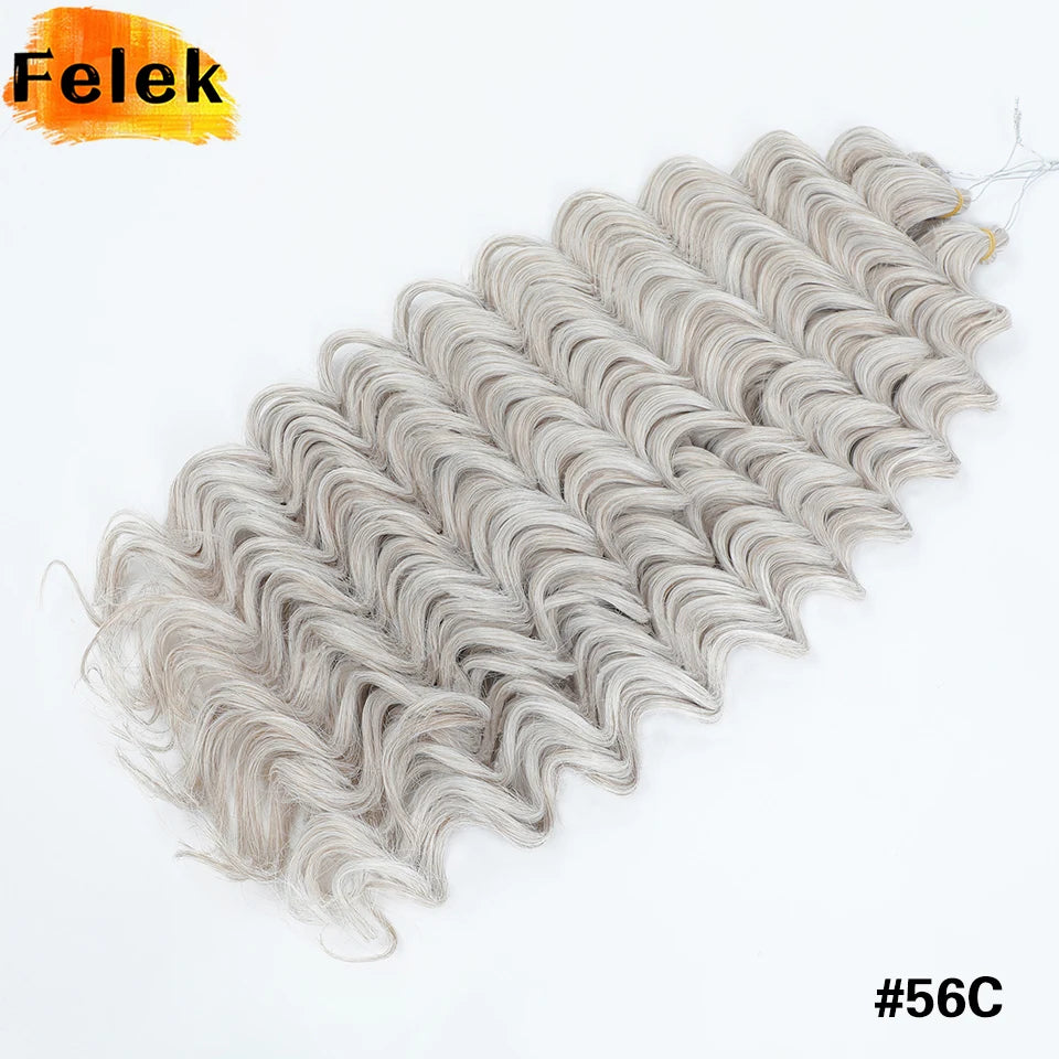Wig Deep Wave Twist Braiding Hair Extensions and Accessories For Women High Quality Synthetic Crochet Braids Hair 24 Inch Wigs Ombre Bug Brown Afro Curls