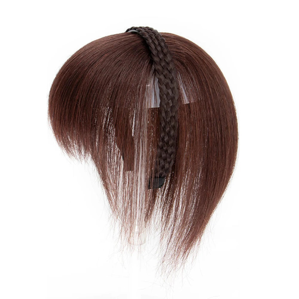 Wig Bangs Headband Synthetic Bangs Hair Extension and Accessories Fake Fringe Natural Hair Clip on Hairpieces for Women Invisible Natural Hair Wigs Clip