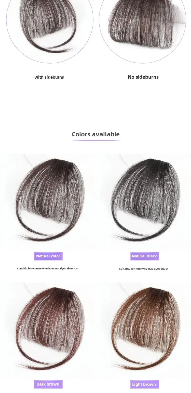 3D Remy Human Hair Wigs Air Bangs For Girl Women Forehead Reissue ONE Clip in Wig Hair Accessories and Extensions Natural Fringe Hairpiece 4 Colors Hair Style