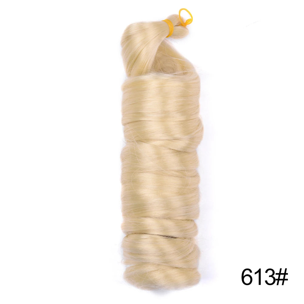French Curly Braiding Hair Wigs Pre Stretched Bouncy Braiding Wig Hair Easy Braid Curl Braids, Lightweight Synthetic Wavy Hair Accessories and Extensions for Women