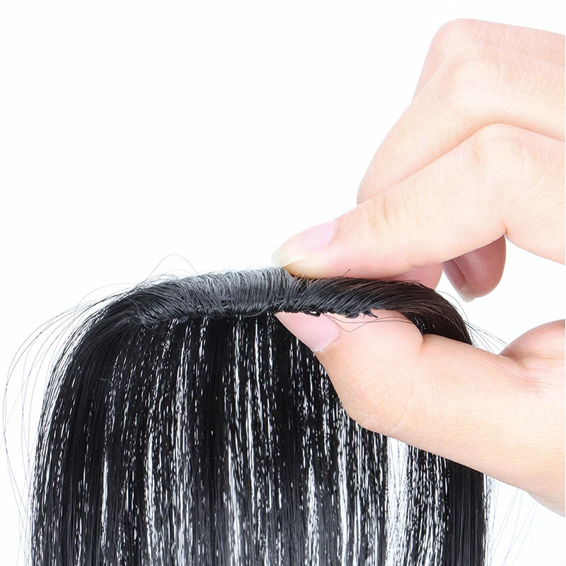 Synthetic Fake Invisible Air Bangs Wig Hair Accessories and Extension Front Fringes Hairpiece Black Brown Wigs Hair Accessories and Extension for Women