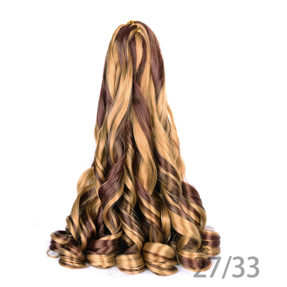 French Curly Braiding Hair Wigs Pre Stretched Bouncy Braiding Wig Hair Easy Braid Curl Braids, Lightweight Synthetic Wavy Hair Accessories and Extensions for Women