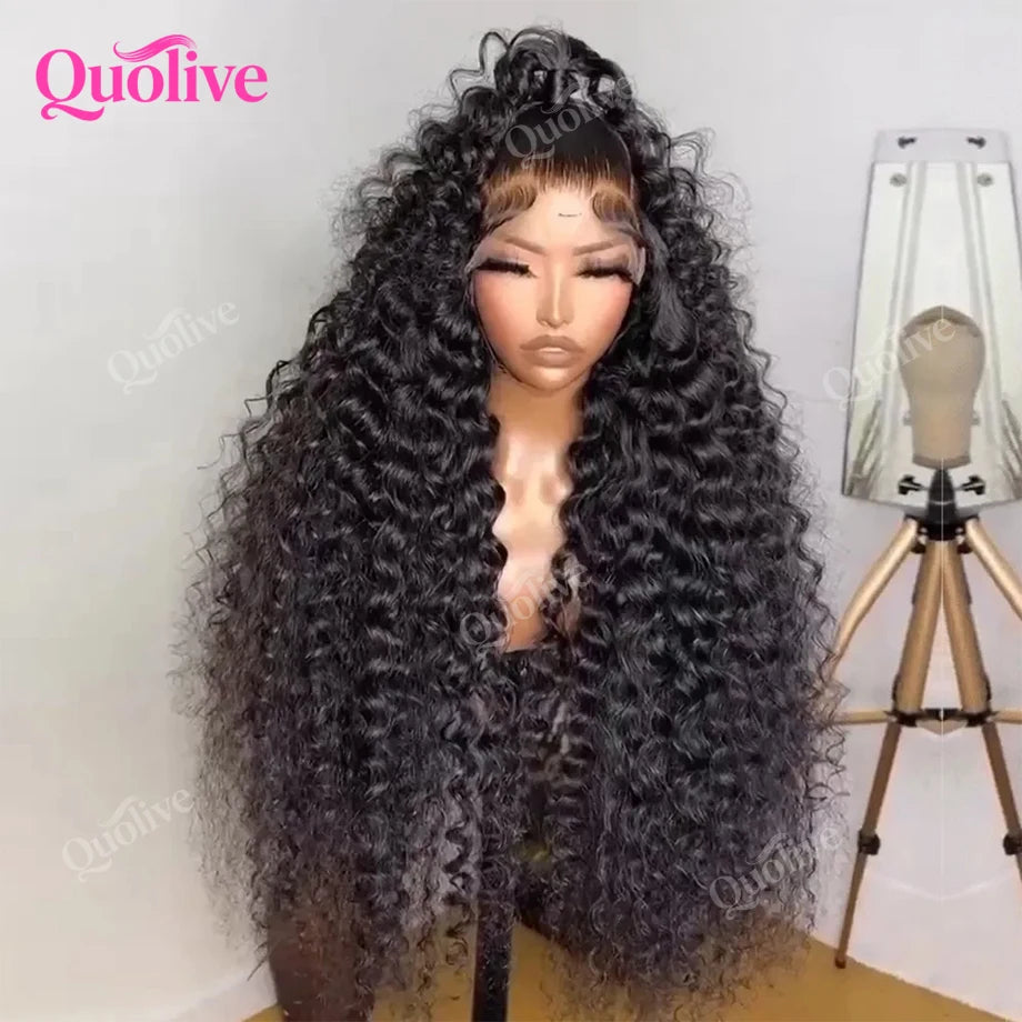 Deep Wave Frontal Wig 13x6 Hd Lace Curly Human Wigs Hair Loose Water Wave 30 - 40 Inch 13x4 Hd Lace Front Wigs For Black Woman
