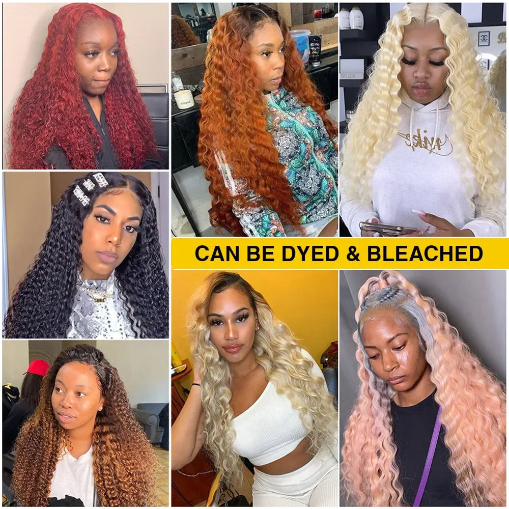 Highlight Deep Wave Wig 100%Human Hair Style Wigs 13x6/13X4 HD Lace Frontal Wig Honey Blonde 13x4 Lace Front Human Hair Wigs For Women