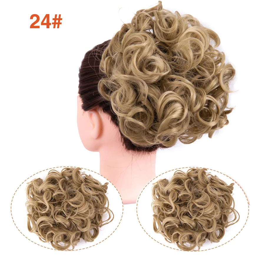 Leeons Syntheic Chignon Hair Wigs piece Curly Bun Hair Extensions and Accessories Scrunchie Updo Hair Pieces Combs In Messy Bun Hair Piece For Women Wig