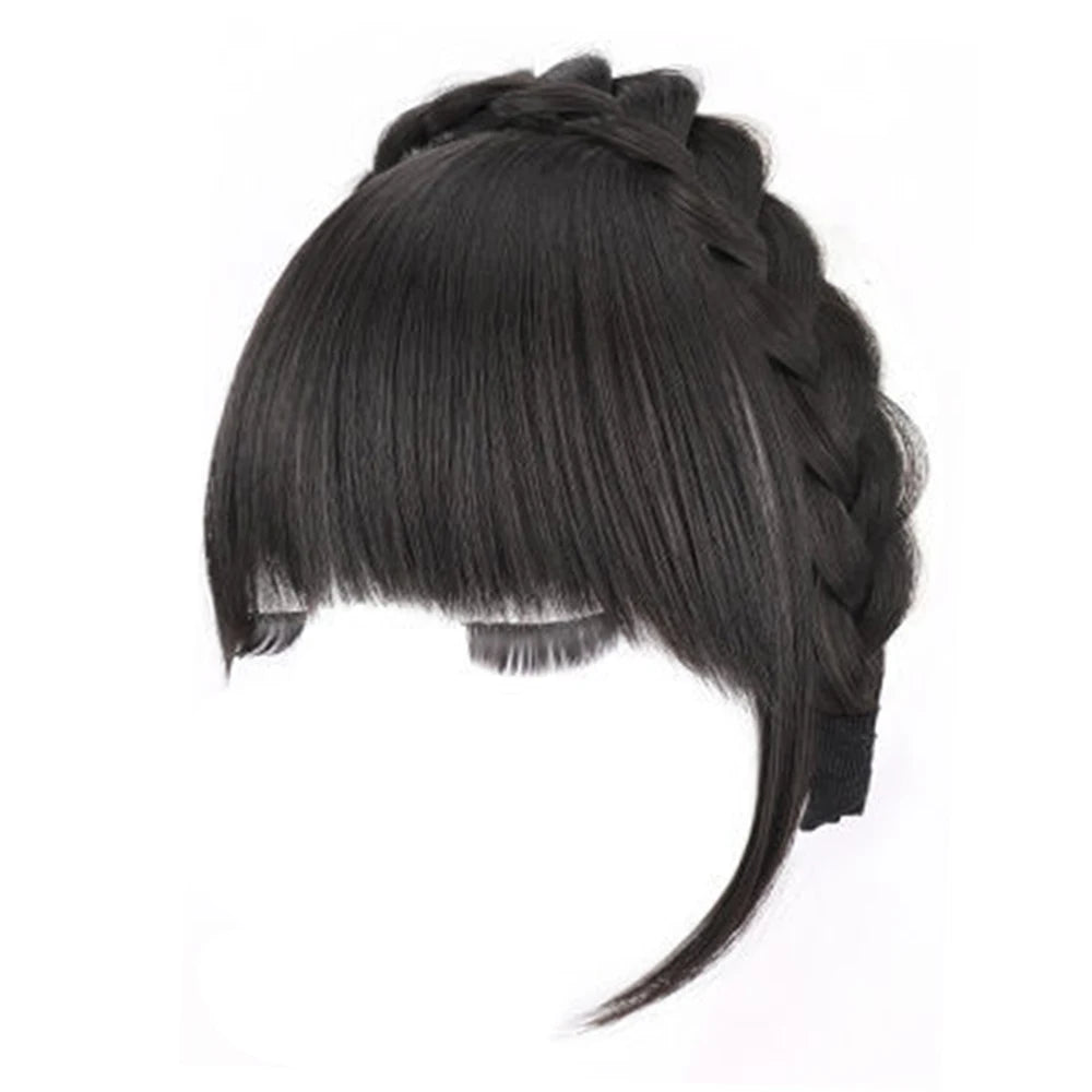 Wig Bangs Headband Synthetic Bangs Hair Extension and Accessories Fake Fringe Natural Hair Clip on Hairpieces for Women Invisible Natural Hair Wigs Clip