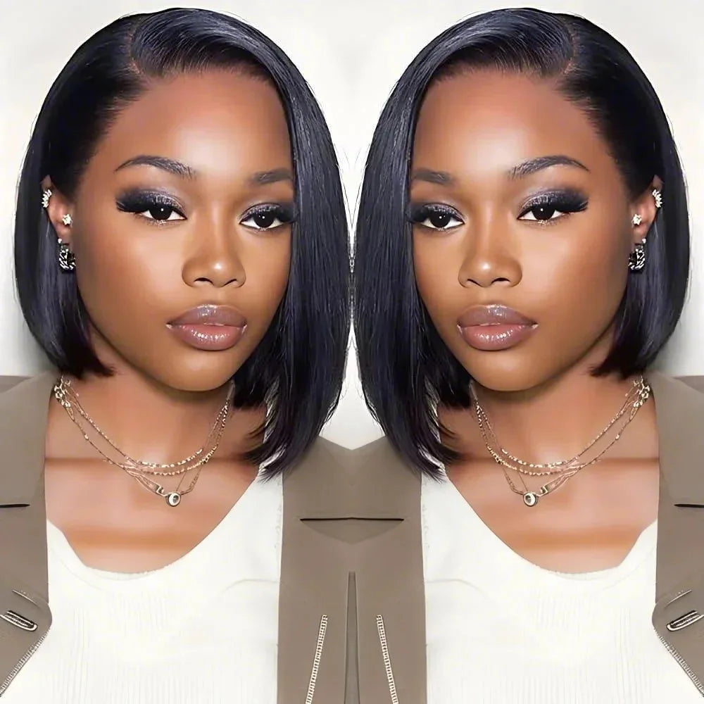 200% Density 13x4 Short Wig Bob Straight Brazilian Remy Hair Wigs HD Transparent Lace Full Lace Frontal Hair Style 4x4 5x5 Closure Wig 2x6 Lace