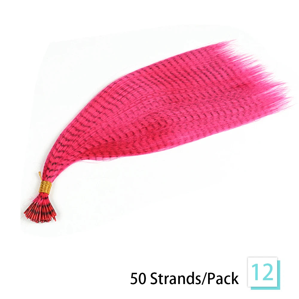 Wigs Synthetic Feather Hair Extensions and Accessories 16 Inches 50strands/pack Colored Hair Extensions Colorful Hair Feathers Extensions For Women