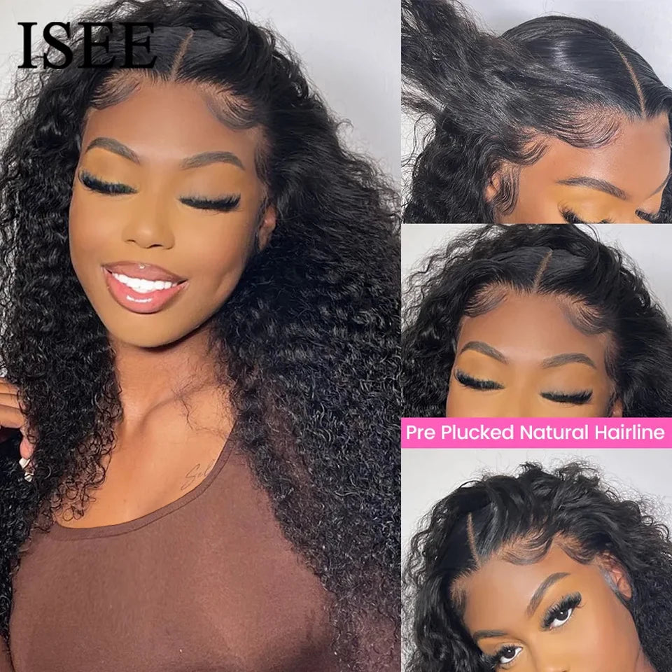 Wear Go Wig ISEE Hair Wigs Mongolian Water Wave 7x5 Glueless Pre-plucked Human Wig Ready To Go Pre Cut Lace Easy Install HD Lace Wigs