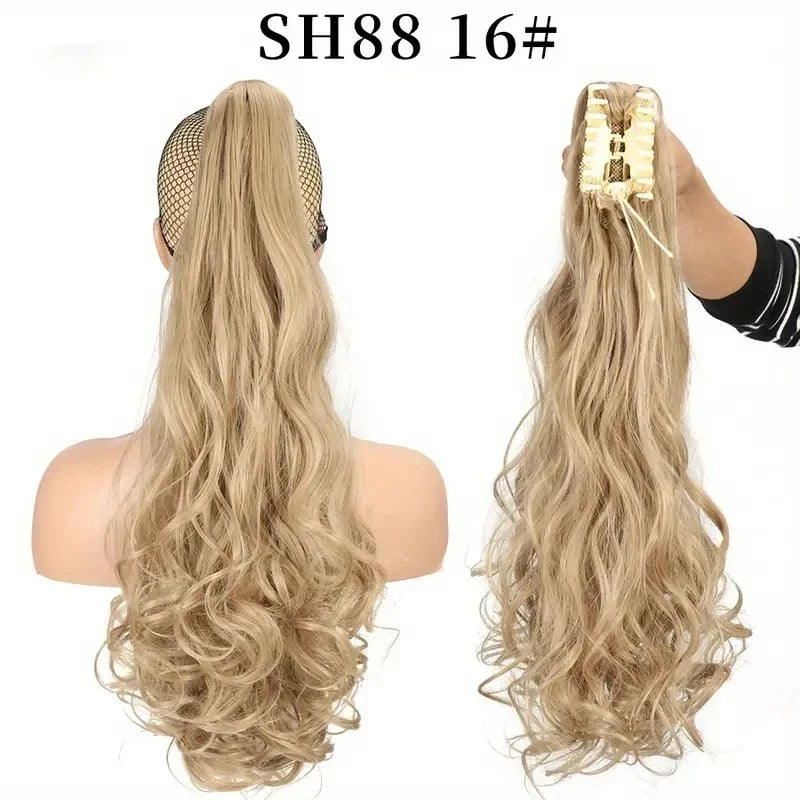 Wig female curly Hair Wigs big wavy ponytail with grab clip, Hair Accessories and Extension