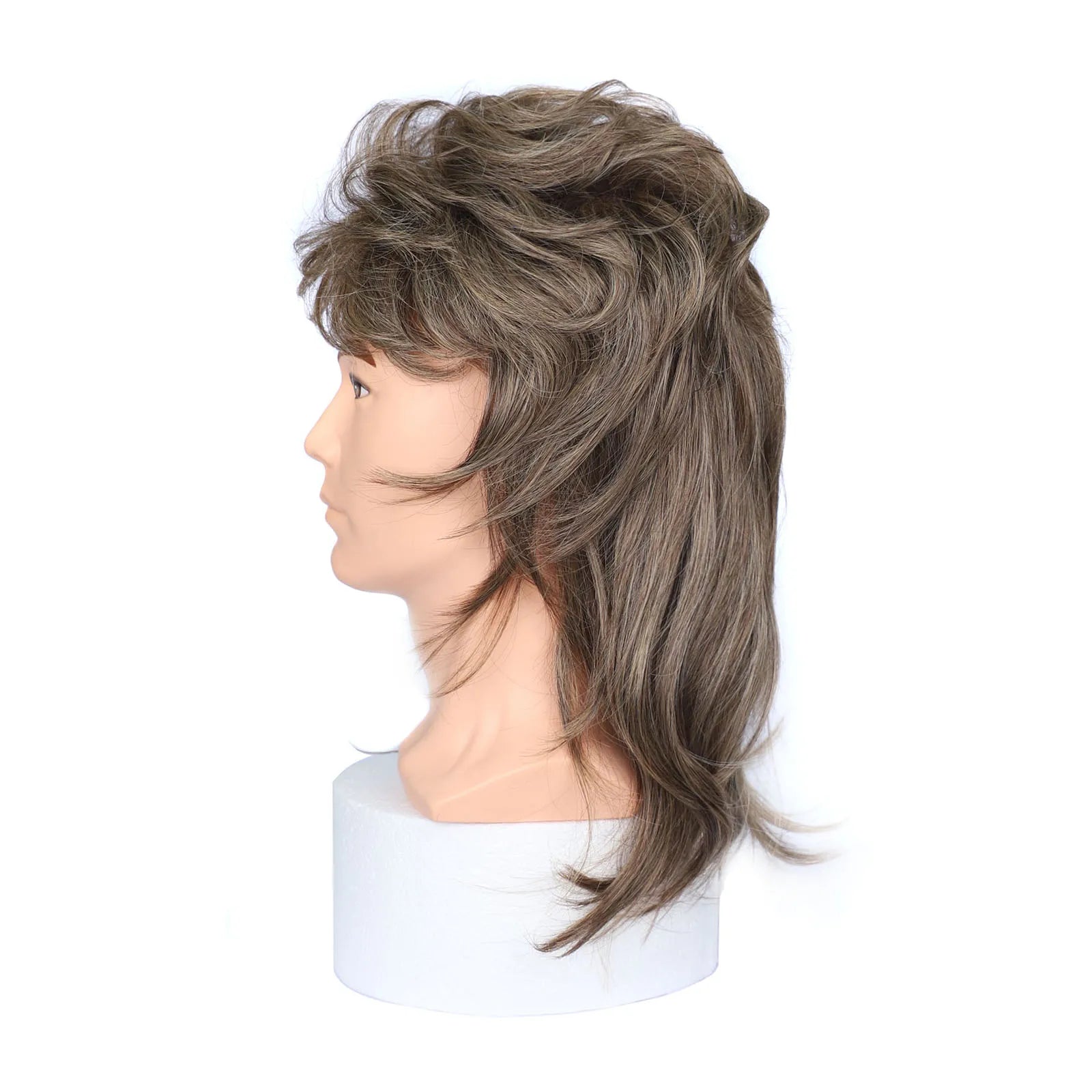 Hair Wigs Vintage 80s Mullet Wig for Men Unisex Curly Permed Black Brown Synthetic Hairpiece for Cosplay Party Women Daily Use