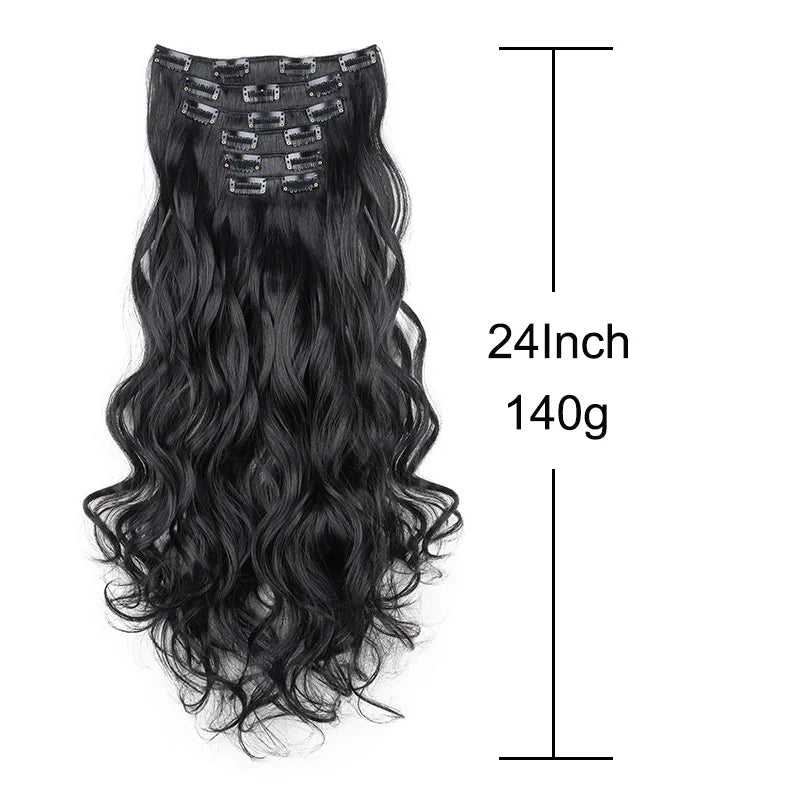 WIGSIN 24Inch Wig Synthetic Long Wavy Curly Clip-In Hair Extension and Accessories Hairpieces Daily Hair Wigs Accessories for Women