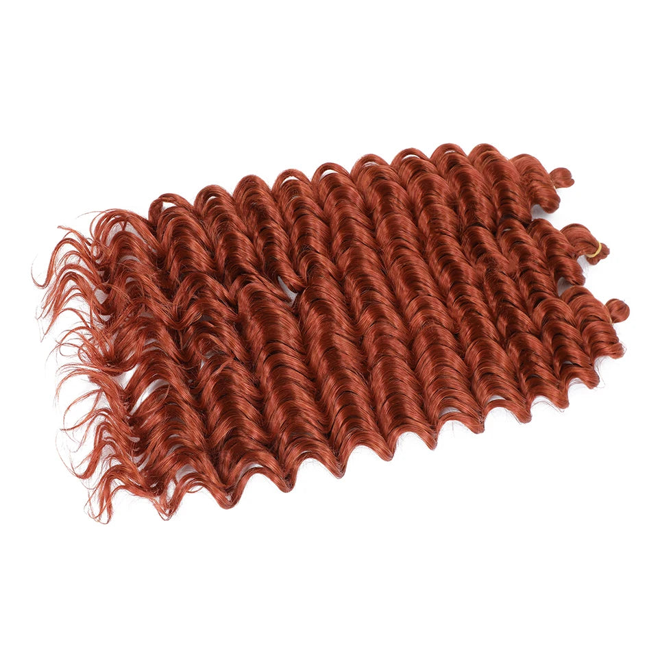 Wig Deep Wave Twist Braiding Hair Extensions and Accessories For Women High Quality Synthetic Crochet Braids Hair 24 Inch Wigs Ombre Bug Brown Afro Curls
