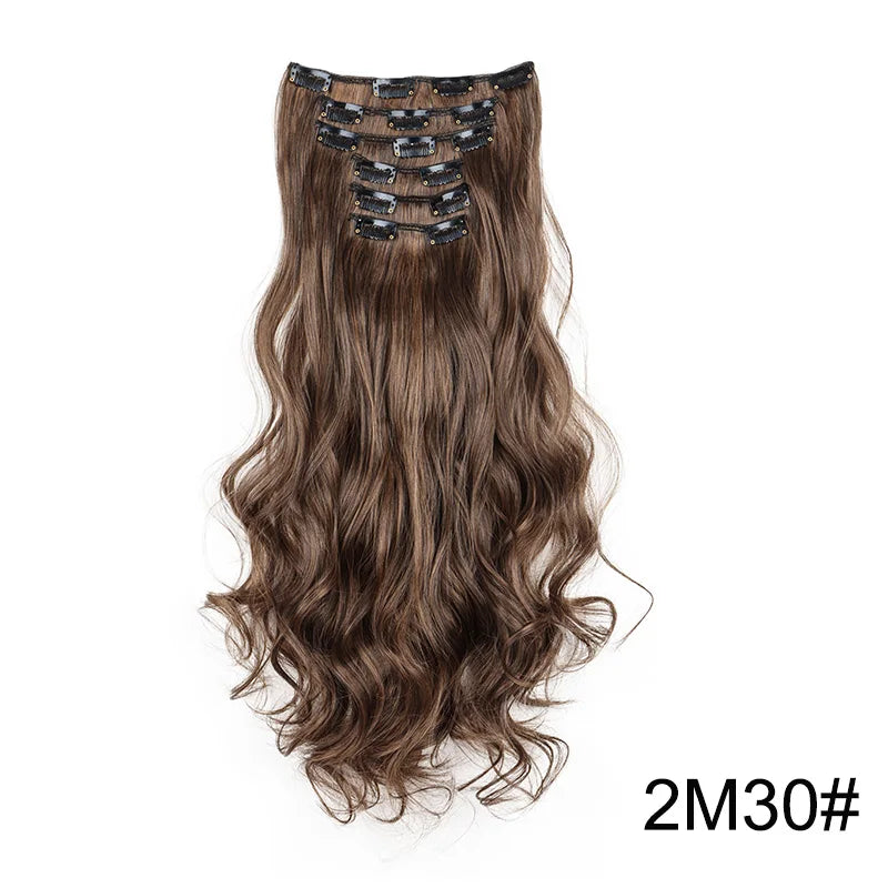 WIGSIN 24Inch Wig Synthetic Long Wavy Curly Clip-In Hair Extension and Accessories Hairpieces Daily Hair Wigs Accessories for Women
