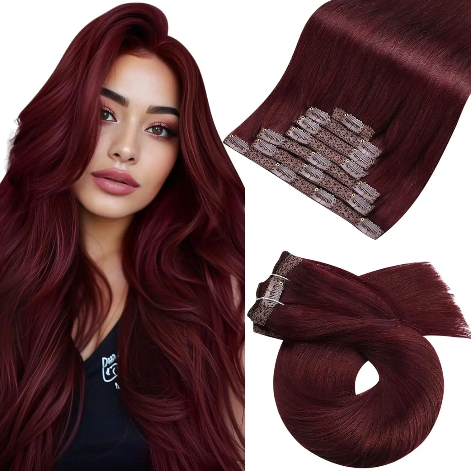 [Hot Sale] Moresoo Clip in Wigs Hair Extensions Real Natural Hair Remy Straight Wig Set 5&7 Pcs Brazilian Clip in Human Hair Extensions and Accessories