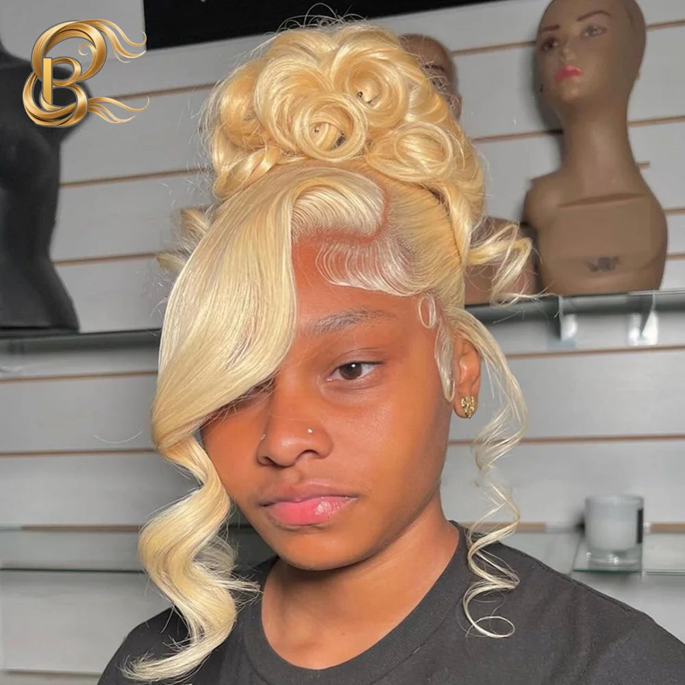 250% Lace Frontal Wig 613 Blonde 13x4 13x6 Body Wave Lace Front Hair Wigs Pre-plucked Brazilian Lace Front Human Wings Hair 28 32 38 Inch