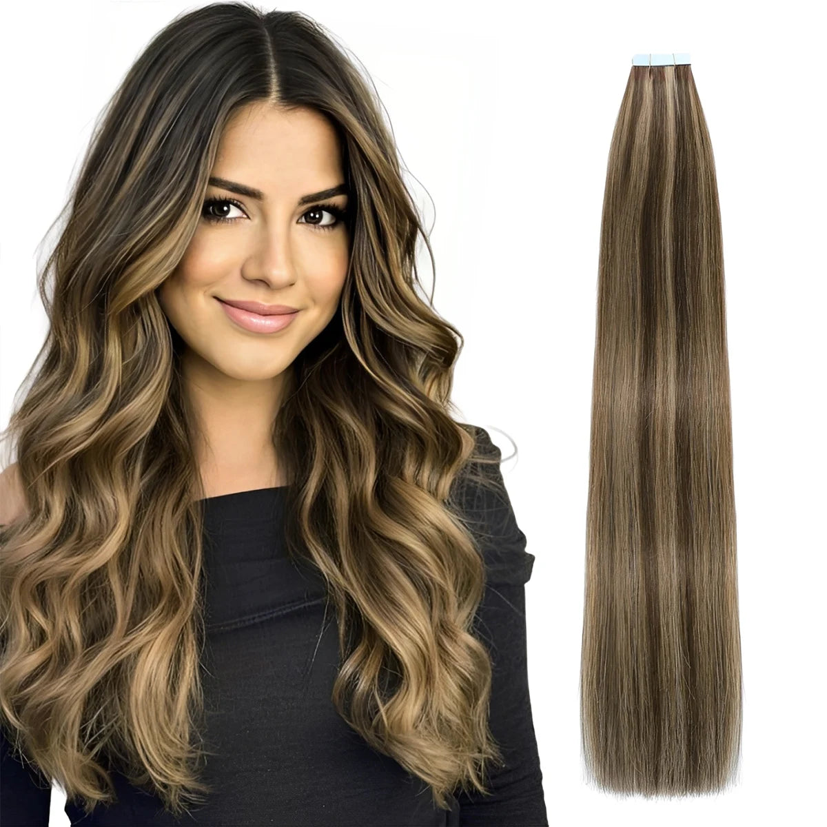 Invisible Tape in Wig, Hair Wigs Extensions Real Remy Hair Extensions and Accessories for Women Ash Blond mixed Platinum Blond Straight Wig Hairpieces