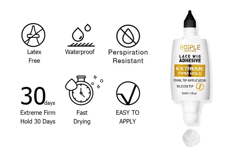 Wig Adhesive Double-ended Applicator Fast-dry Invisible Bonding, Hair Wigs Wax Stick Smoothing Broken Hair & Edge Control Wax for Wigs