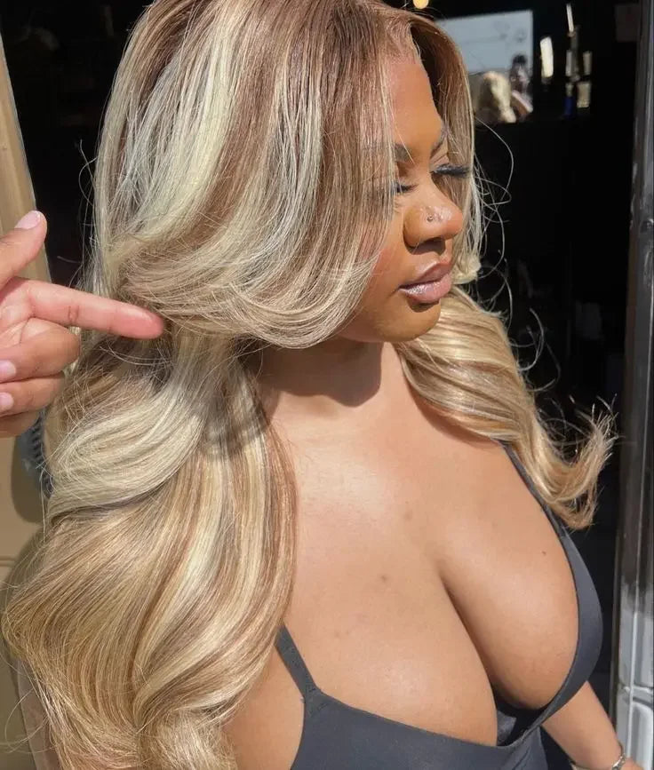 P30/613 Body Wave Highlight Wig 100% Vietnamese Glueless Hair Style Wigs Human Hair 613 Bone Straight Blonde Wigs 13x6 Hd Lace Frontal Wig